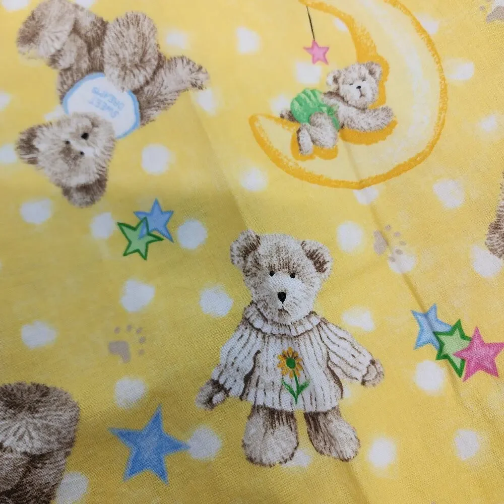 Boyds Bear Pillow Shams 16x12 Star Moon Yellow Lace Trim Cotton Handmade Nursery